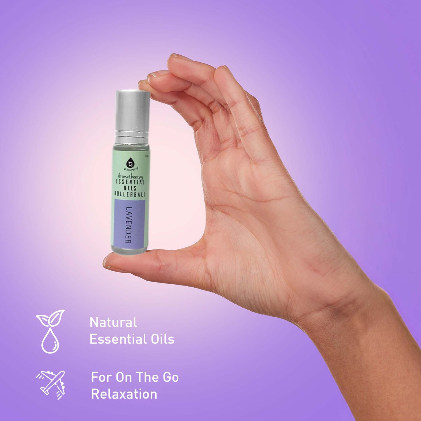 Pursonic Lavender & Sea Salt Mist Spray + 5-Pack Essential Oil Rollerball Set for Daily Wellness & Aromatherapy