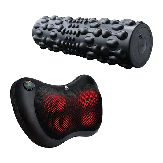Pursonic Total Body Recovery Bundle –  Vibrating Foam Roller + Shiatsu Heating Neck & Back Massager